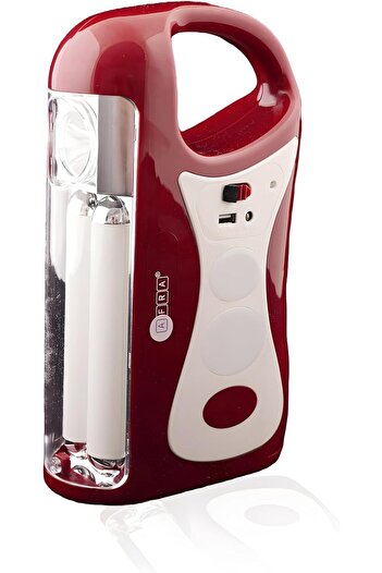 Afra Rechargeable Lantern, 10 Watts, White, Plastic Body, Solar Charging Port, 10 W & 220-240 V / 50