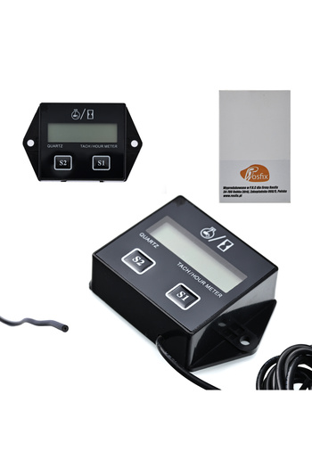 Rosfix Contor Motohours Digital IP65 | Turații, Reset, Service, 9999,9h, 185cm