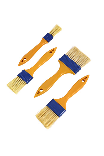 Lawazim Paint Brush Set - 4 Piece Flat Brushes with Synthetic Bristles for DIY & Home Painting