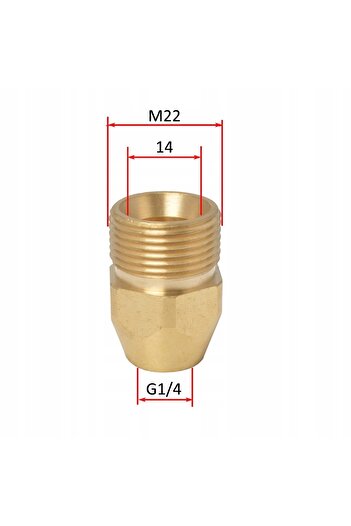 Rosfix Adapter M22x1.5M–G1/4F Brass | Compatible with Kärcher, Kranzle devices