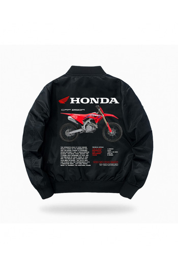 Toum Motorbike Printed Unisex Bomber Jacket