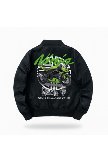 Toum Motorbike Printed Unisex Bomber Jacket