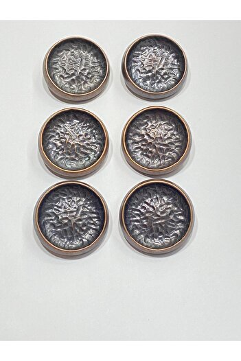 karantuhafiye Italian Dish Model Large Size Button / Set of 6 / 3.8 cm / Copper