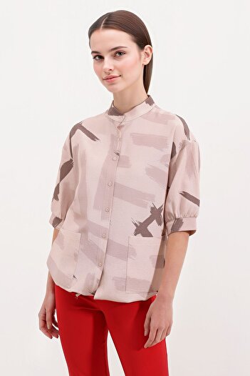 Hiccup Bdart Comfortable Fit Shirt with Pocket Detail and Abstract Pattern