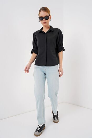 Hiccup Bdart Buttoned Poplin Shirt and Shirt Collar