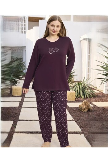 Aydoğan Battal Viskon Long Sleeved Pajama Set 250498