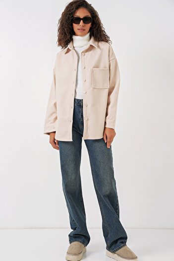 Hiccup Bdart Buttoned Pocket Textured Knitted Shirt