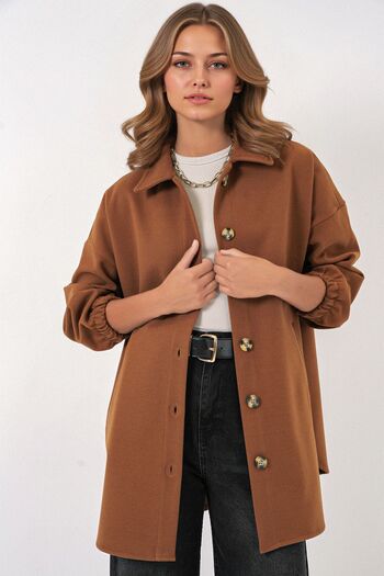 Hiccup Bdart Oversized Textured Shirt with Pockets