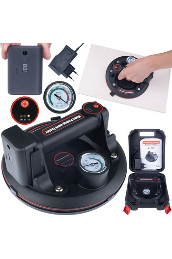 Rosfix Electric Suction Cup With Battery 200Kg | Pressure Gauge | Ø200mm | 3.6V Li-Ion