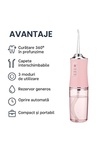 GermaNova Professional Oral Irrigator GermaNova™, 4 Anti-Tartar Cleaning Heads, 220 ml Reservoir, 3 Modes, P