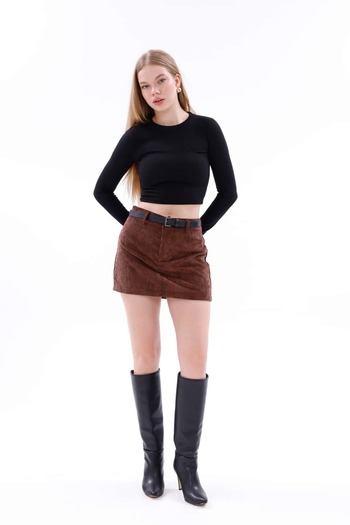 Pulli Collection Velvet Corduroy Mini Skirt