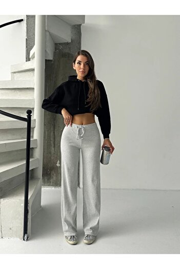 HepsitrentStore Ribbed Camisole Fabric Lace-Up Regular Tracksuit
