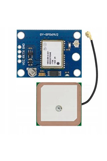Rosfix Modul GPS GY-NEO6MV2 cu Antenă | UART 3,3–5V Compatibil cu Arduino