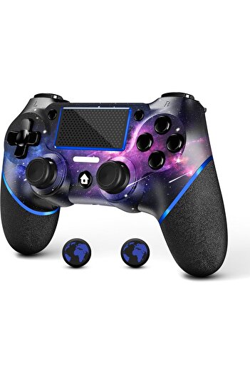 ON Electronics ACE GAMER WIRELESS PS4 Controller with 2 Thumb Grips, Design Starry Sky
