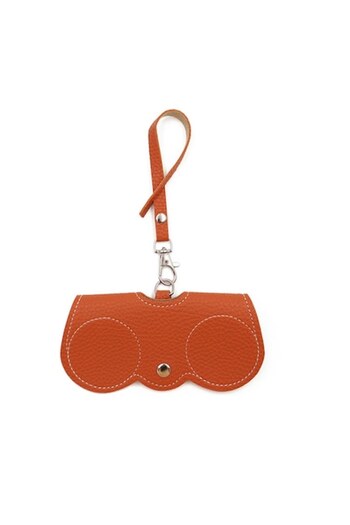 NEO Toc pentru Ochelari Neo™ din Piele, Design Portabil, cu Clip si Bratara, 17x8x1cm, Portocaliu
