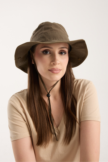 OX-RA Unisex Adjustable Breathable Fabric Khaki Safari Hat
