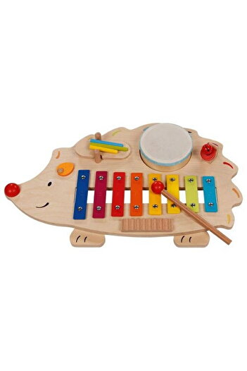 Goki Musical Toy Xylophone, Wooden/Metal, Hedgehog Shape, 45cm, 4 Years+,