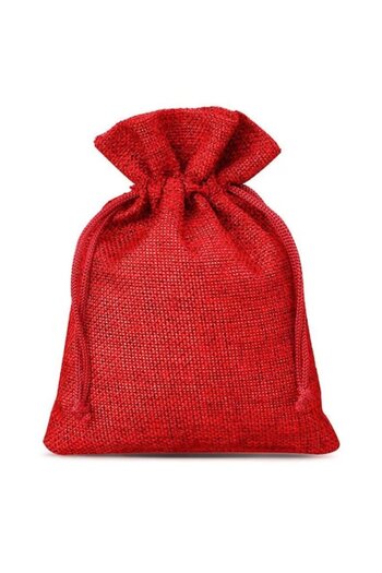 NEO Premium Pouch for Jewelry, Textile, with Drawstring, 10x14 cm, Red