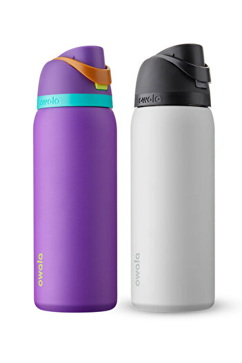 owala FreeSip® Pack of 2 Purple & White Stainless Steel Insulated Water Bottle 32oz