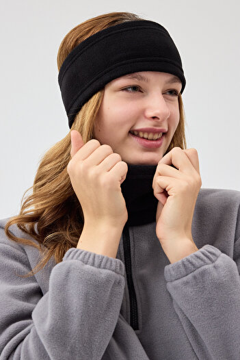 Butikgiz 100% Micro Polar Flexible Multifunctional Neck Collar + Headband Women's Winter Set