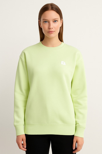 Ramior Women's Oversize Light Green Sweatshirt – Basic Round Neck