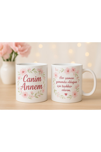 BB TRADE Special Ceramic Printed Mug for Mothers with the Words Dear Mom Written on It, 330 ml