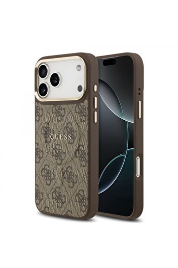 Guess Case for iPhone 17 Pro Max, Hardcase 4G Classic MagSafe, Brown
