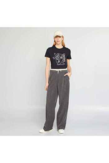 KIABI Printed T-shirt BLACK