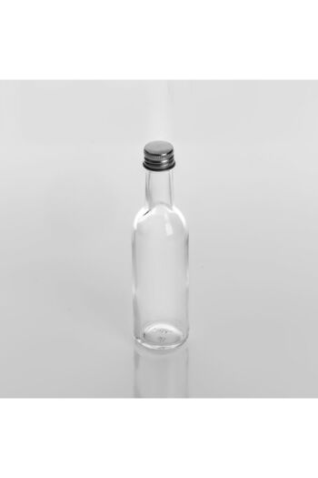 SHOPIENS Transparent Bottle with Silver Screw Cap, 100 ml