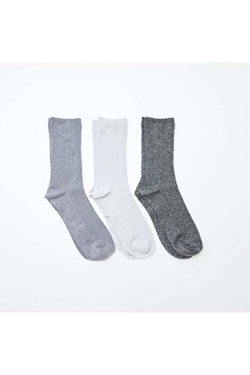 KIABI 3-Pack of Fancy Cotton Socks GREY