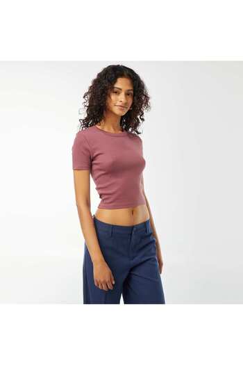 KIABI Short-sleeved cropped T-shirt PINK