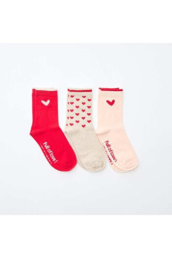 KIABI Pack of 3 pairs of socks RED