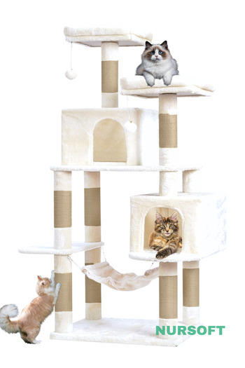 Nursoft XL Double Slot Hammock Cat Scratching Play House – 8-10 kg Capacity