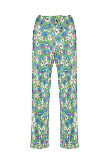 STELLA PULVIS Green Elastic Waist Pleated Pocket High Waist Trousers