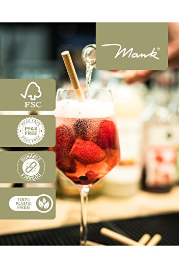 Mank paper straws, 8 mm x 15 cm, 150 pcs