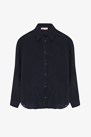 Quzu Pinstripes Buttoned Oversize Shirt