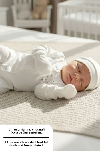 Tuğba Kuğu Jumpsuit Set - Pure Baby - Baby Girl Teddy Bear