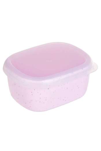 ANTBRO Caserola mini 200 ml ANTBRO® roz – recipient dreptunghiular din plastic cu capac etans