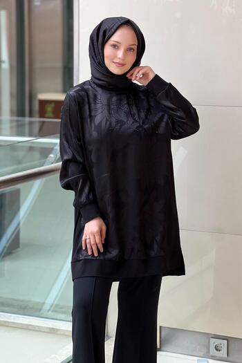 FUAT GÜRSEN Fuat Gürşen Tunic with Floral Pattern on the Front and Sleeves