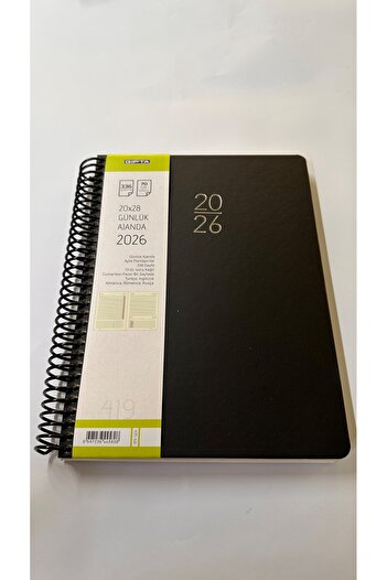 Gıpta 2026 Твърда корица Дневник 20x28 Черно 419-SEK