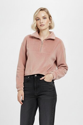Rays 3056A Zipper Collar Sweat Pink