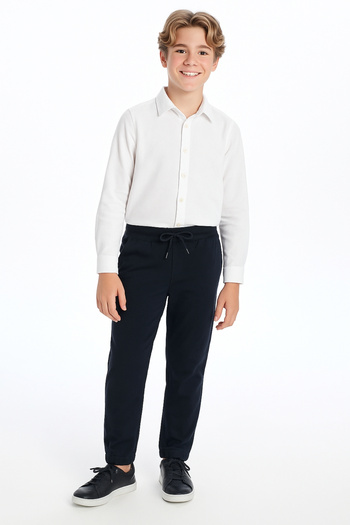 GİYİCEM TEKSTİL Boys' Canvas Elasticated Leg School Trousers G2001