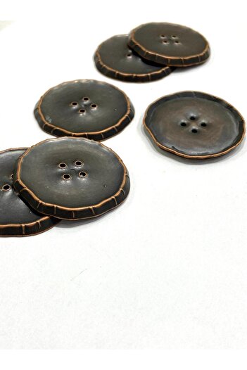 karantuhafiye Italian Coat Cardigan Button / Set of 6 / 2.5 cm / Copper Vintage / M03254