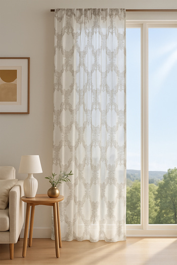 Premier Home Laura Brode Tulle Curtain Silver 300X280