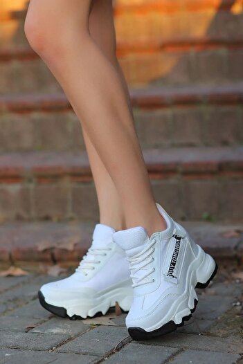 kajal ayakkabı Frm 185 Hidden Heel Lace-Up Sneakers