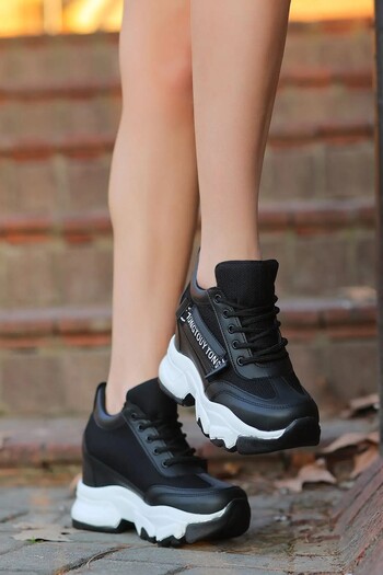 kajal ayakkabı Frm 185 Hidden Heel Lace-Up Sneakers