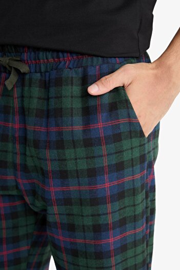 DeFacto Regular Fit Cepli Uzun Boy Kareli Pijama Altı F5213AX25WN