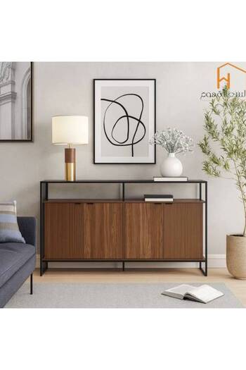 Al Saada Home Multi-Purpose Buffet Cabinet - 100 X 40 X 180 cm - Brown