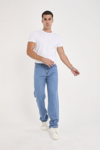 Noxter Men's Blue Baggy Denim Pants