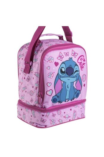 ANTBRO Insulated Lunch Bag with 2 Compartments – Pink-Blue, Stitch